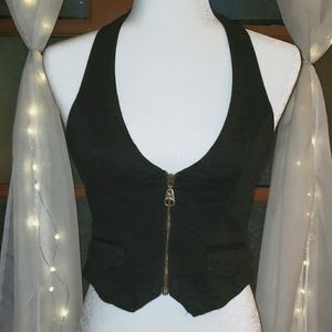 Guess zip up crop top